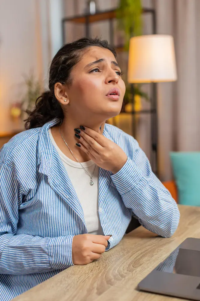 Girl with Sore Throat