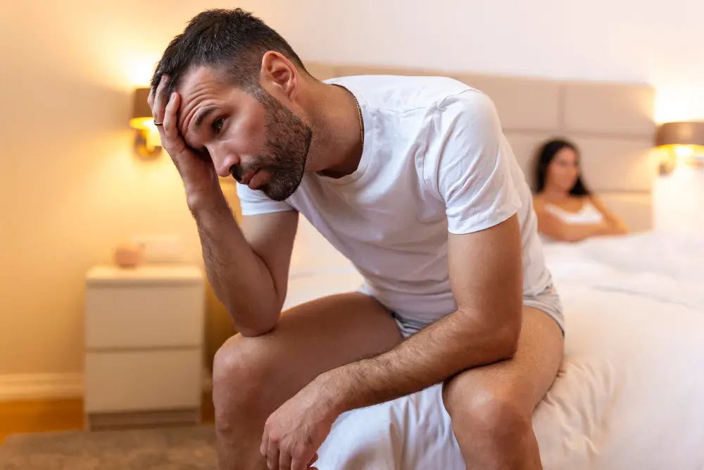 Difficulty maintaining an erection